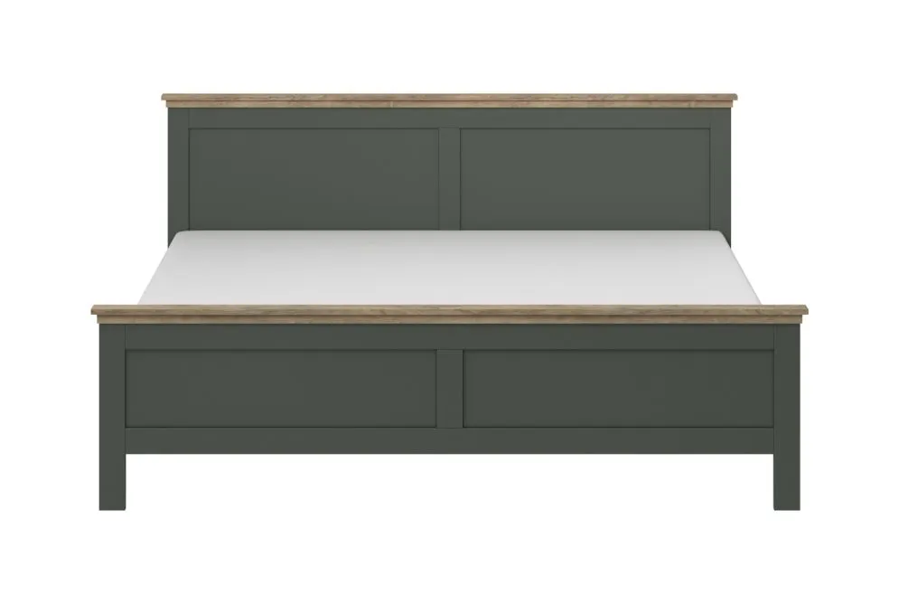 Łóżko EVORA 140x200 zielone/dąb lefkas drewniane I sklep meblowy MIRAT. styl SKANDYNAWSKI kolekcja EVORA