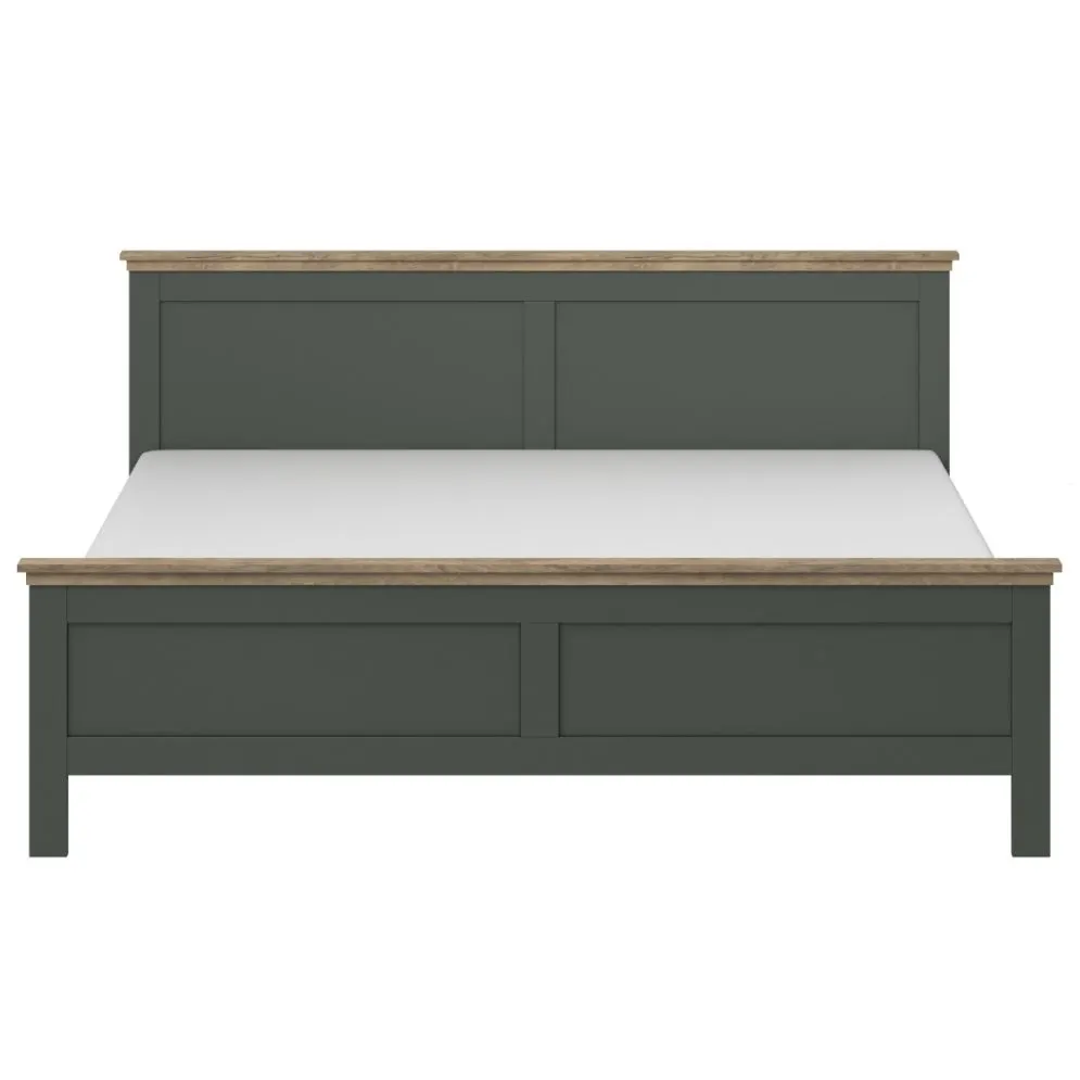 Łóżko EVORA 160x200 zielone/dąb lefkas drewniane I sklep meblowy MIRAT. styl SKANDYNAWSKI kolekcja EVORA