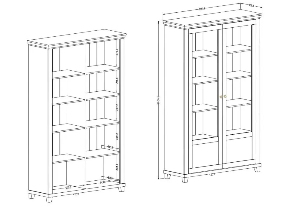 Witryna EVORA 2D zielona mat/dąb lefkas lewa HELVETIA | MIRAT.  kolekcja EVORA