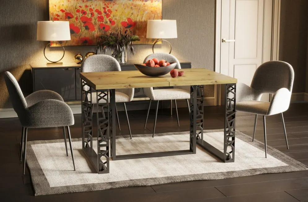 Stół rozkładany EWEREST 130(250)x80 dąb artisan loftowy I sklep meblowy MIRAT. styl LOFT