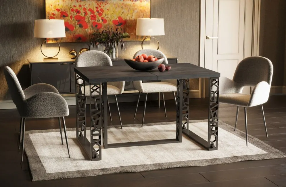 Stół rozkładany EWEREST MAX 130(330)x85 beton ciemny industrialny I sklep meblowy MIRAT. styl LOFT