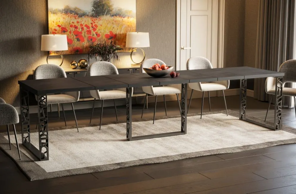 Stół rozkładany EWEREST 130(250)x80 beton ciemny 8-osobowy I sklep meblowy MIRAT. styl LOFT