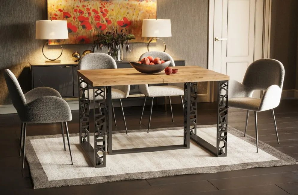 Stół rozkładany EWEREST MAX 130(250)x85 dąb złoty craft loftowy I sklep meblowy MIRAT. styl LOFT