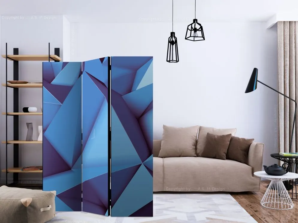 Parawan dwustronny 3D 135x172 cm 3-częściowy fioletowy | MIRAT.