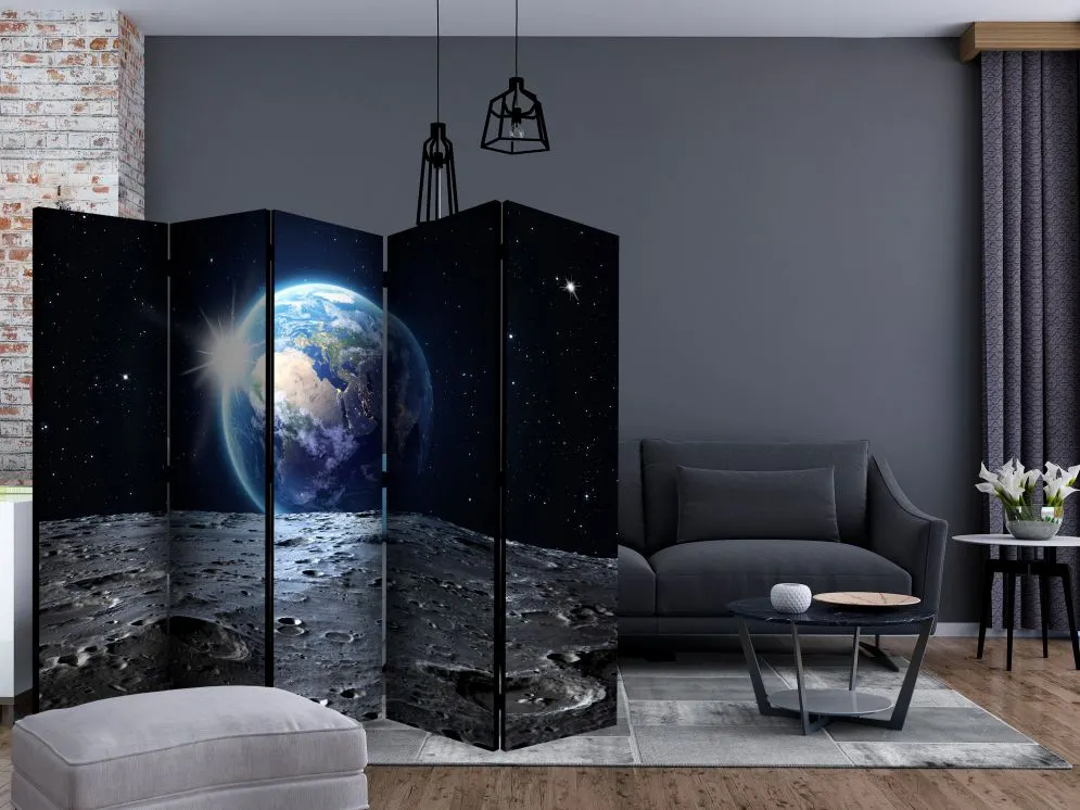 Parawan dwustronny Pejzaże 225x172 cm 5-częściowy niebieski | MIRAT.