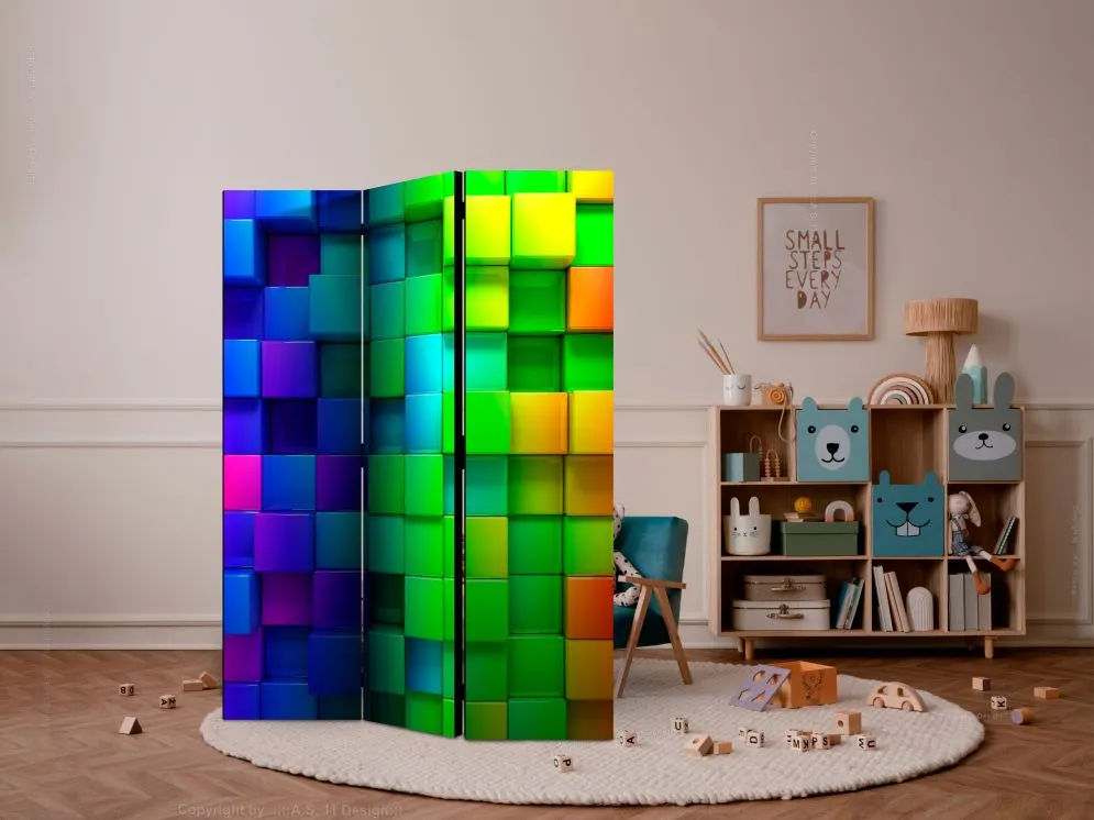 Parawan akustyczny 3D 135x172 cm 3-częściowy żółty | MIRAT.