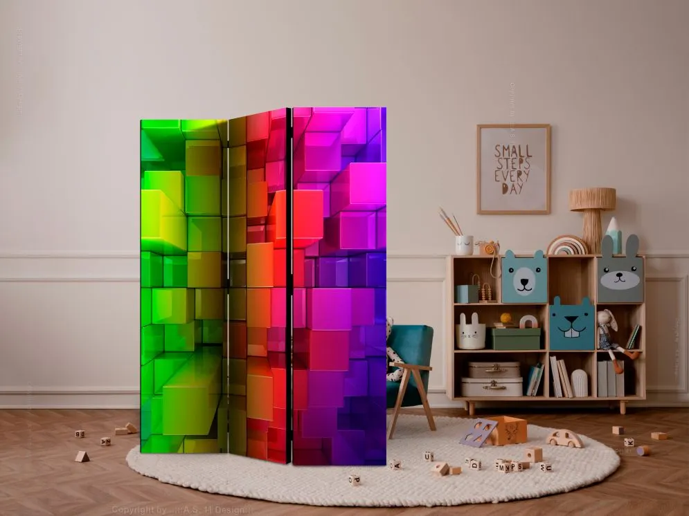 Parawan jednostronny 3D 135x172 cm 3-częściowy czerwony | MIRAT.