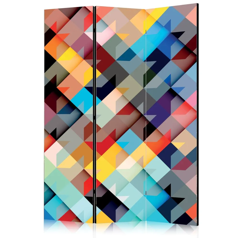 Parawan jednostronny Tła i desenie 135x172 cm 3-częściowy wielokolorowy | MIRAT.