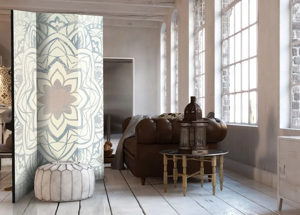 Parawan akustyczny Orient 135x172 cm 3-częściowy beżowy | MIRAT.