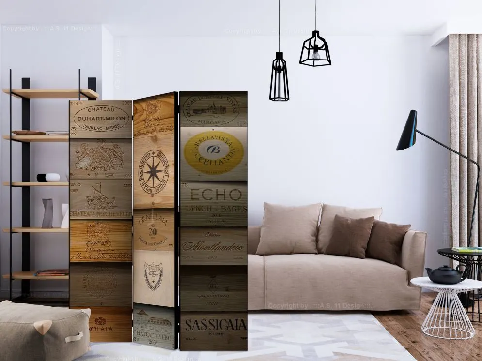 Parawan dwustronny Tła i desenie 135x172 cm 3-częściowy zielony | MIRAT.