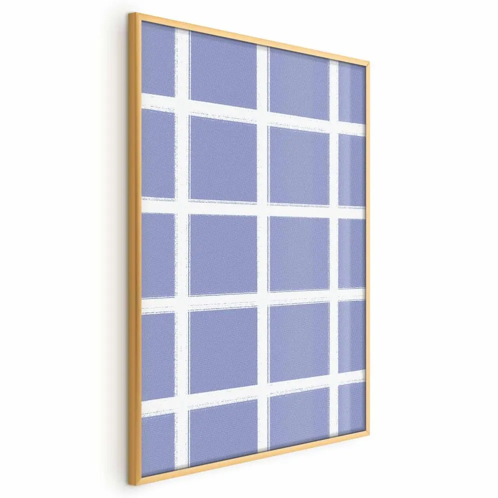 Plakat Białe linie 60x90 cm z ramą złotą bez marginesu | MIRAT.
