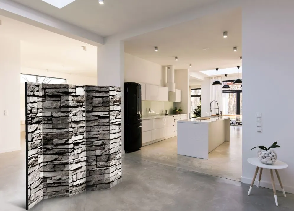 Parawan akustyczny Tła i desenie 225x172 cm 5-częściowy szary | MIRAT.