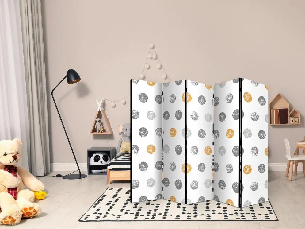 Parawan akustyczny Tła i desenie 225x172 cm 5-częściowy szary | MIRAT.