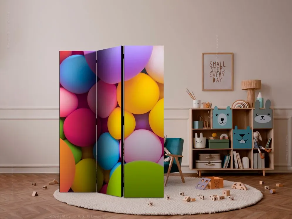 Parawan dwustronny Tła i desenie 135x172 cm 3-częściowy fioletowy | MIRAT.