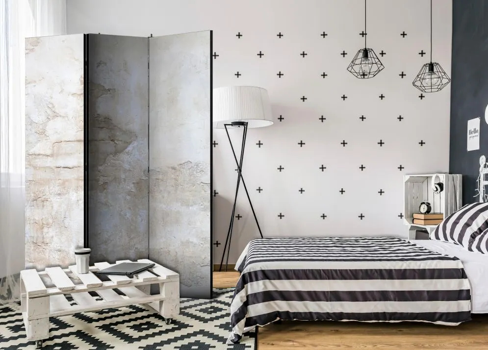 Parawan akustyczny Tła i desenie 135x172 cm 3-częściowy szary | MIRAT.