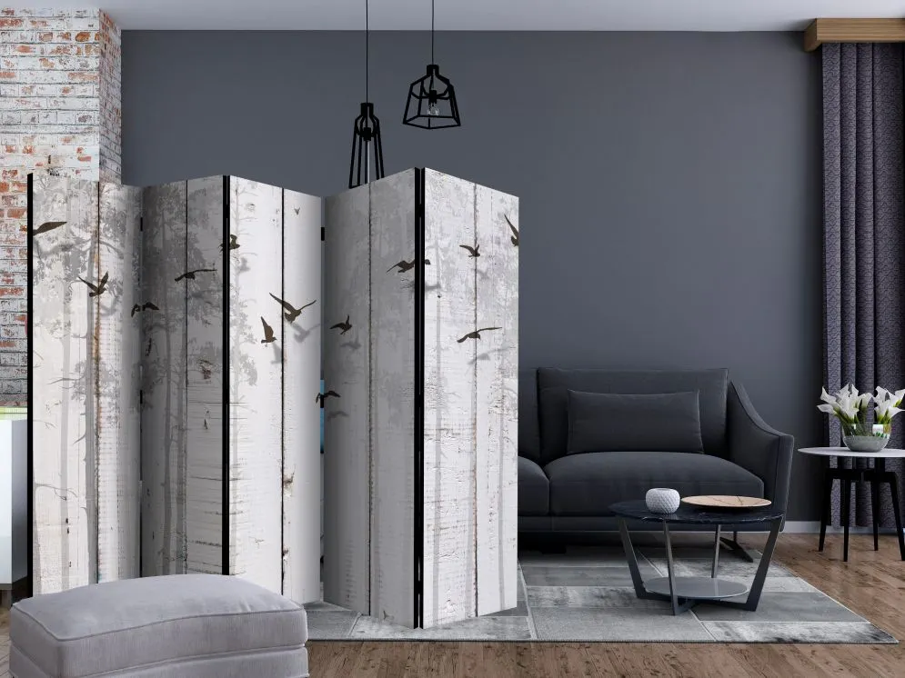Parawan akustyczny Pejzaże 225x172 cm 5-częściowy szary | MIRAT.