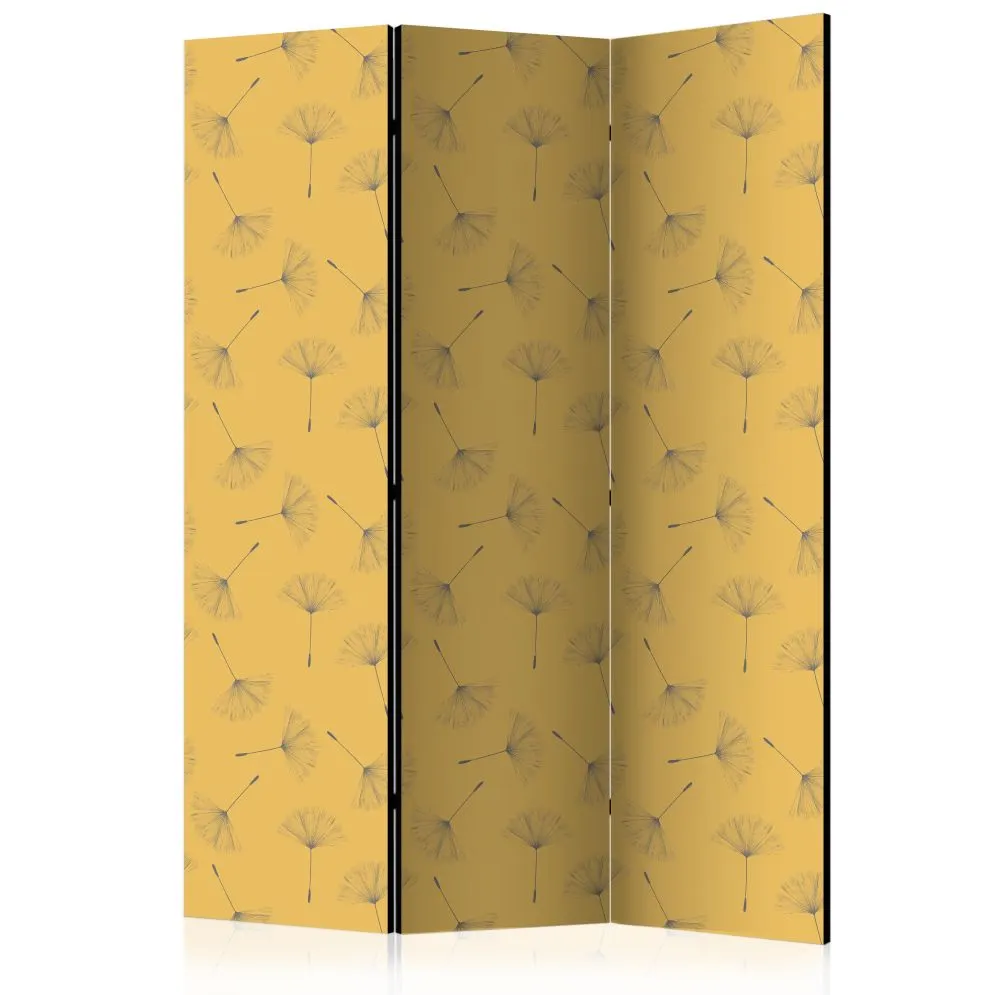 Parawan akustyczny Tła i desenie 135x172 cm 3-częściowy żółty | MIRAT.