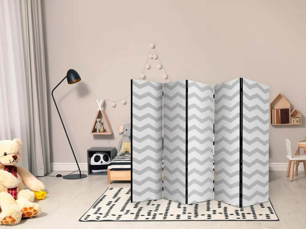 Parawan akustyczny Tła i desenie 225x172 cm 5-częściowy czarny | MIRAT.