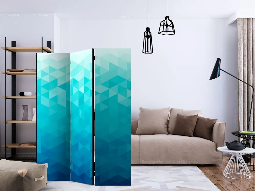 Parawan akustyczny Tła i desenie 135x172 cm 3-częściowy niebieski | MIRAT.