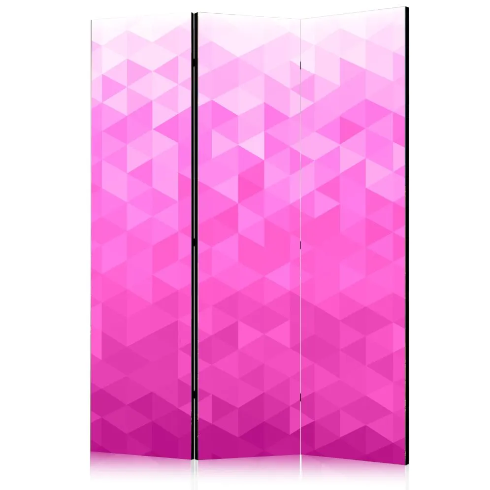 Parawan akustyczny Tła i desenie 135x172 cm 3-częściowy różowy | MIRAT.