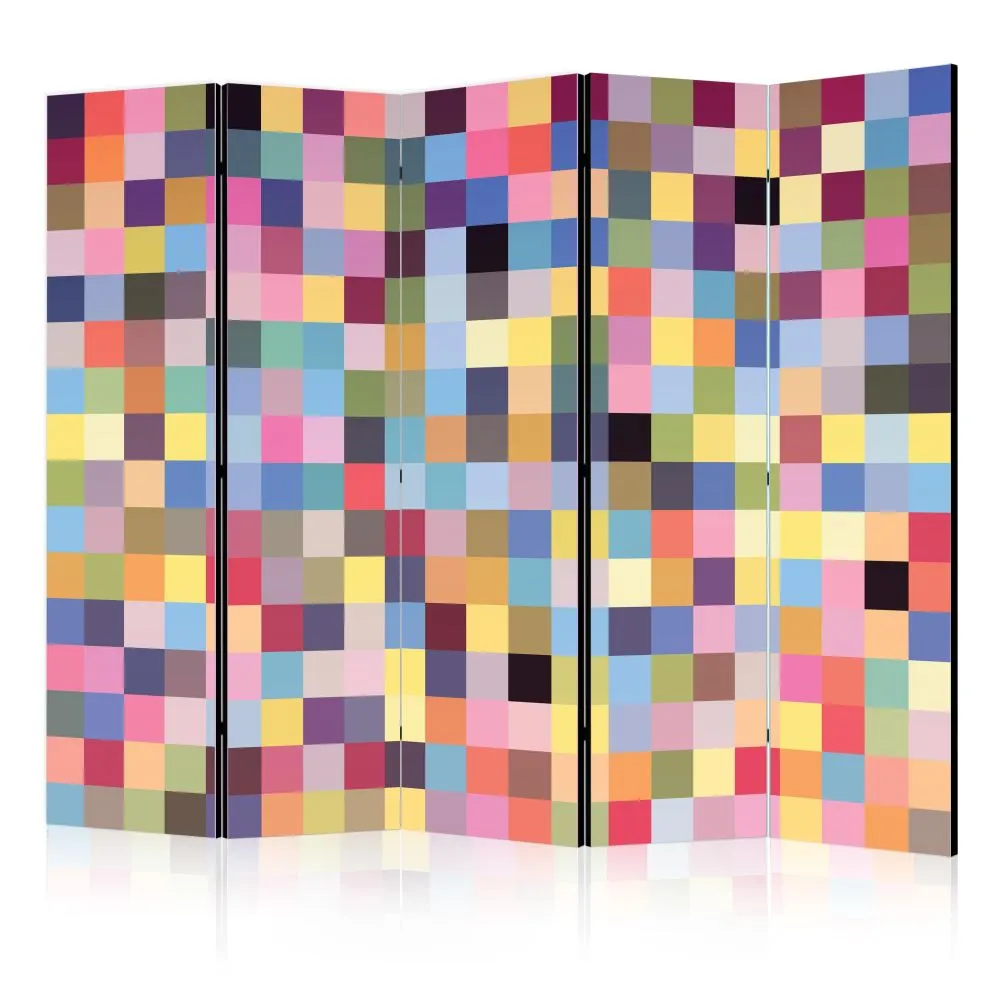 Parawan jednostronny Tła i desenie 225x172 cm 5-częściowy wielokolorowy | MIRAT.