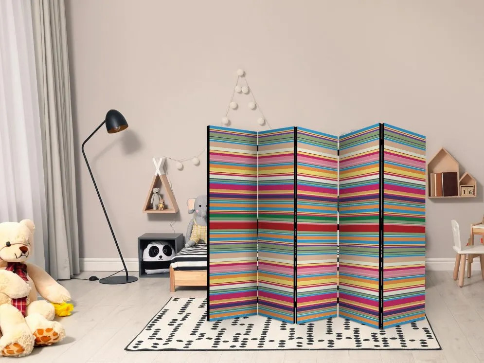 Parawan akustyczny Tła i desenie 225x172 cm 5-częściowy wielokolorowy | MIRAT.