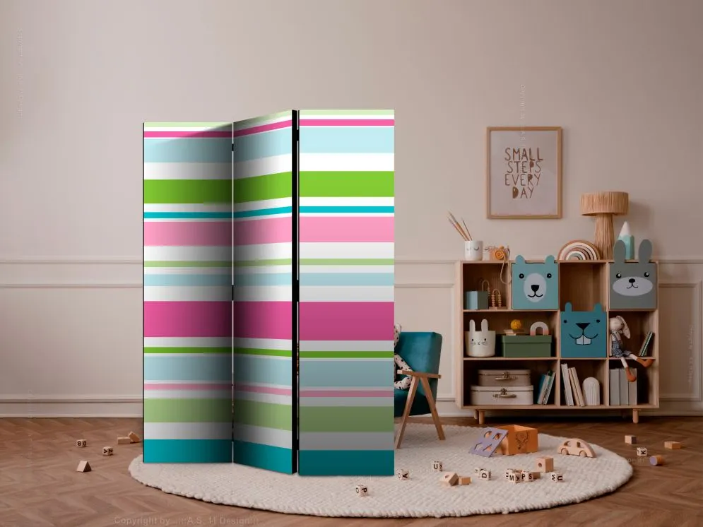 Parawan jednostronny Tła i desenie 135x172 cm 3-częściowy biały | MIRAT.