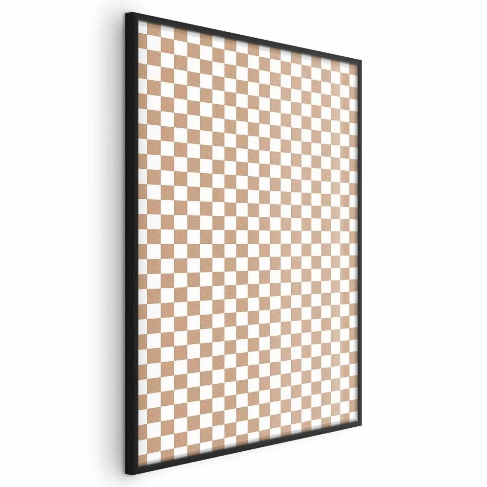 Plakat Brązowa geometria 60x90 cm z ramą czarną bez marginesu | MIRAT.