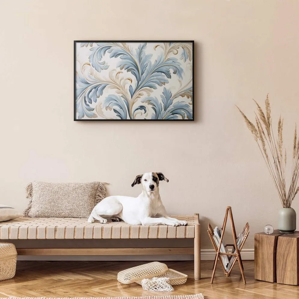 Plakat Barokowe pnącze 60x40 cm z ramą czarną bez marginesu | MIRAT.