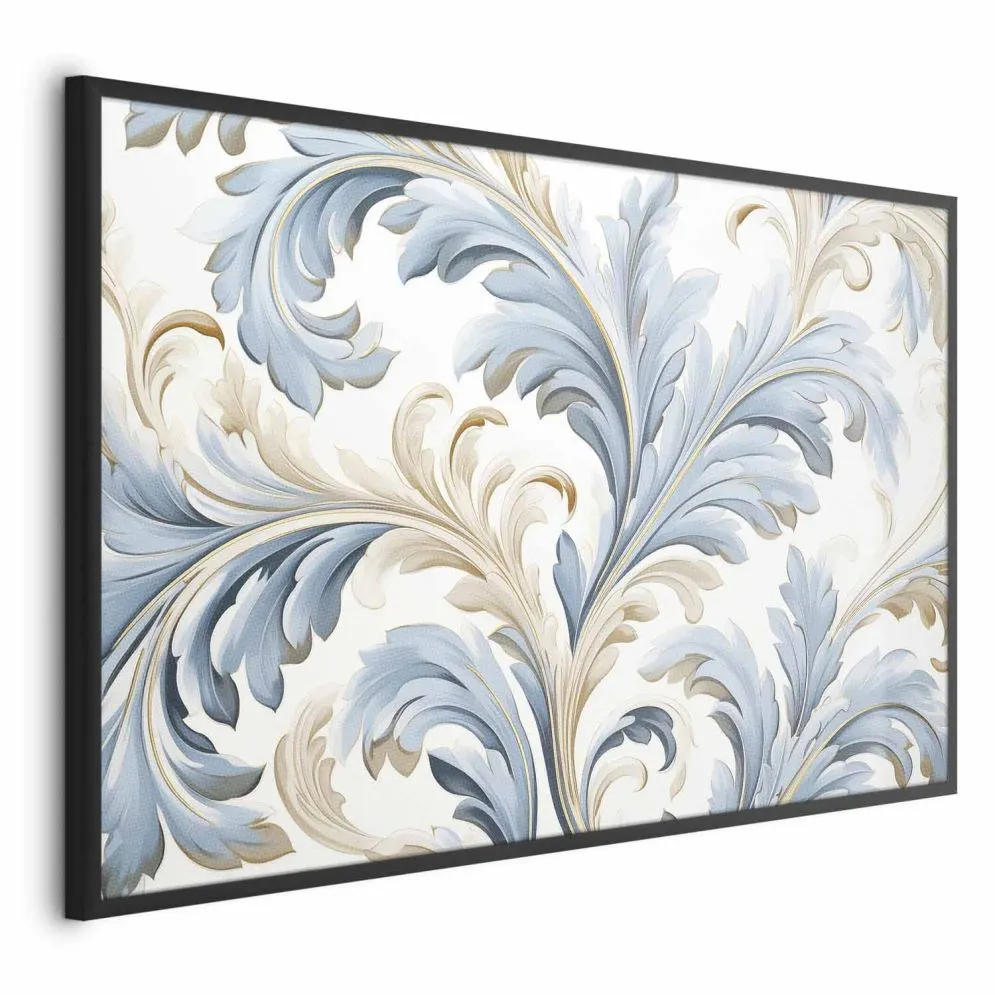 Plakat Barokowe pnącze 60x40 cm z ramą czarną bez marginesu | MIRAT.