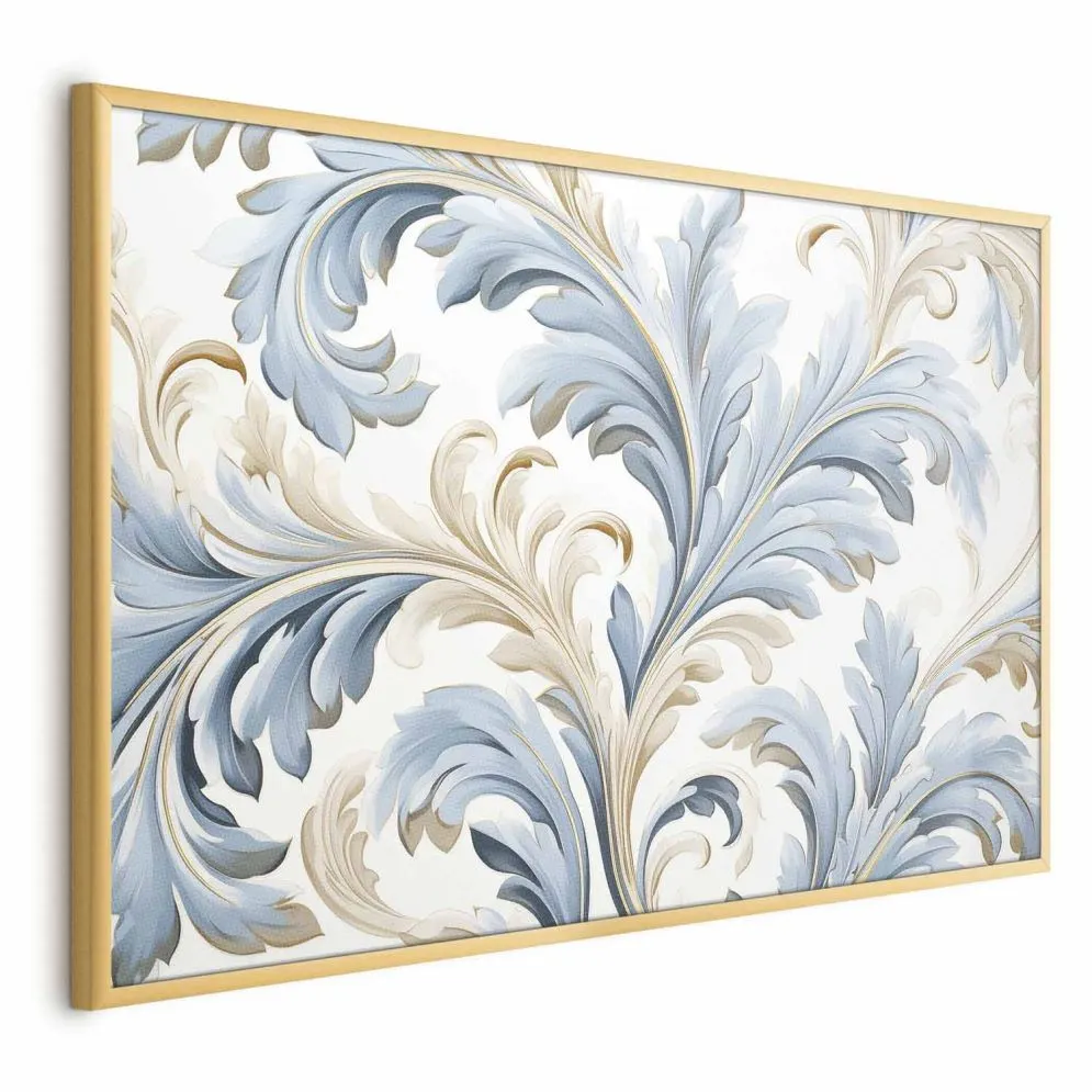 Plakat Barokowe pnącze 60x40 cm z ramą złotą bez marginesu | MIRAT.