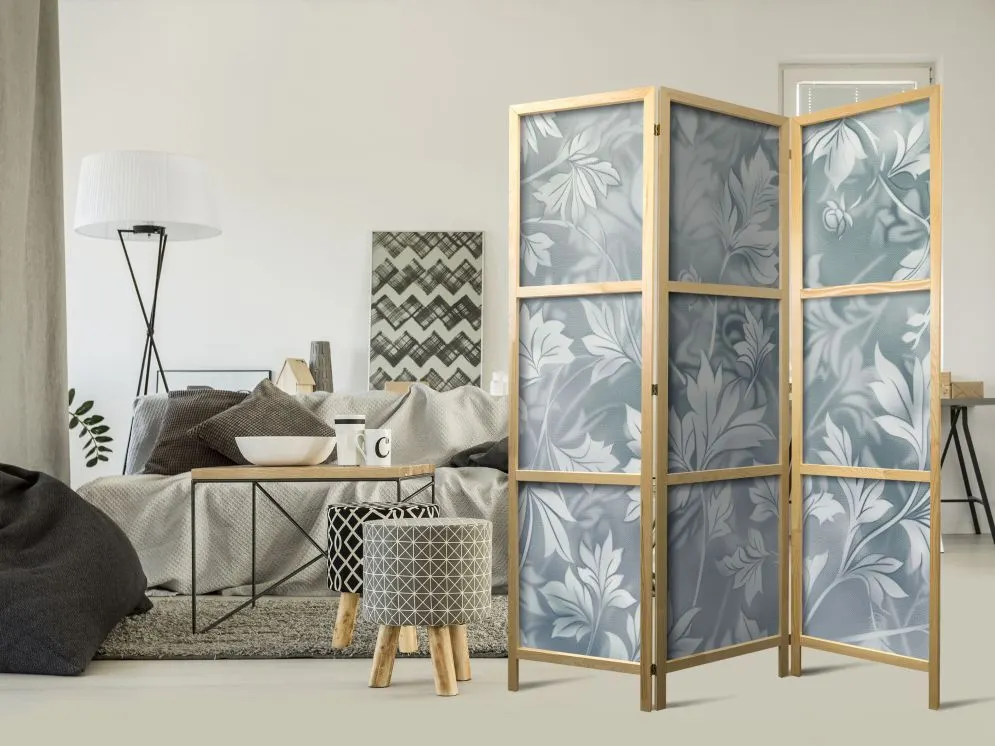 Parawan japoński Kwiaty 135x172 cm 3-częściowy czarny | MIRAT.