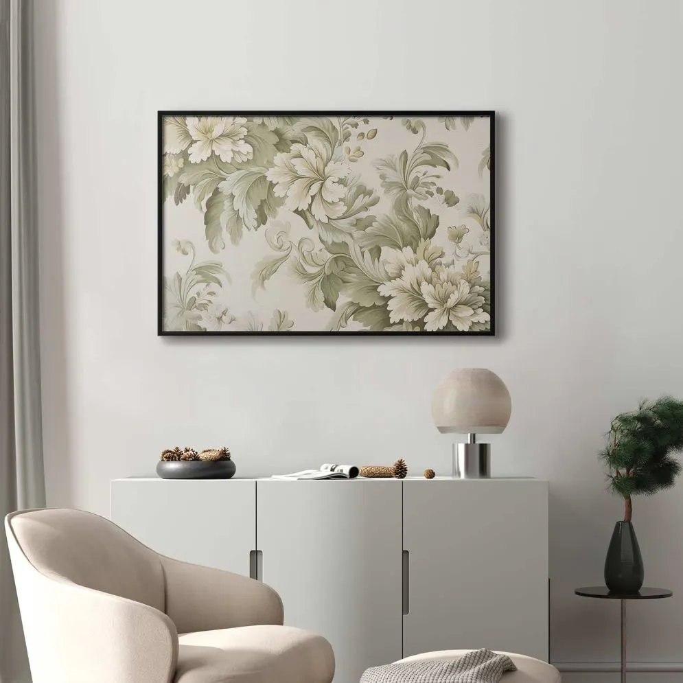 Plakat Vintage kwiaty 90x60 cm z ramą czarną bez marginesu | MIRAT.