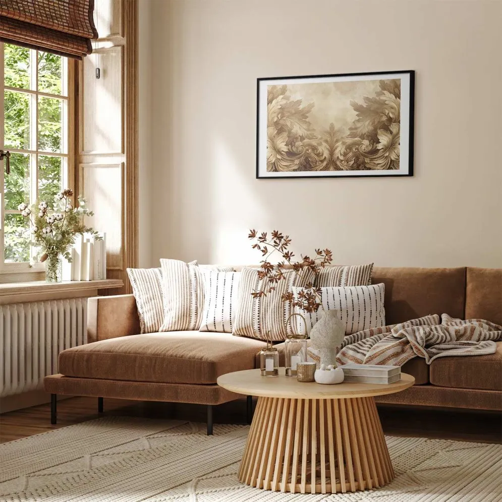 Plakat Rzeźbione ornamenty 90x60 cm z ramą czarną z marginesem | MIRAT.