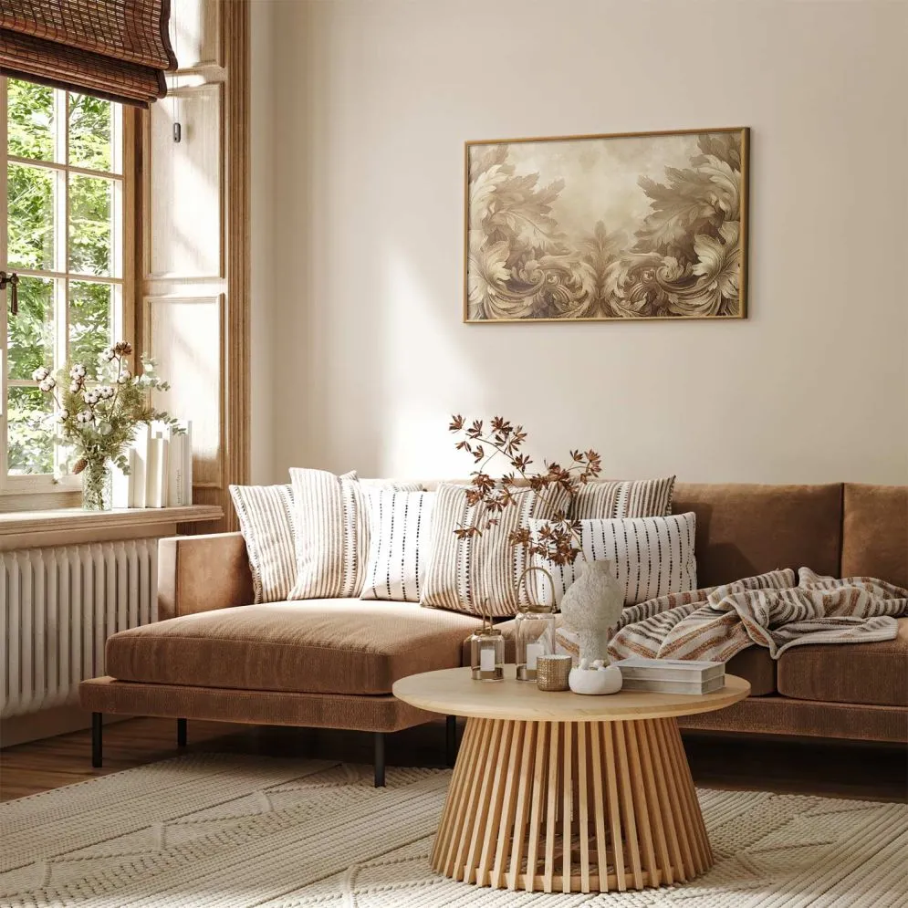 Plakat Rzeźbione ornamenty 60x40 cm z ramą złotą bez marginesu | MIRAT.