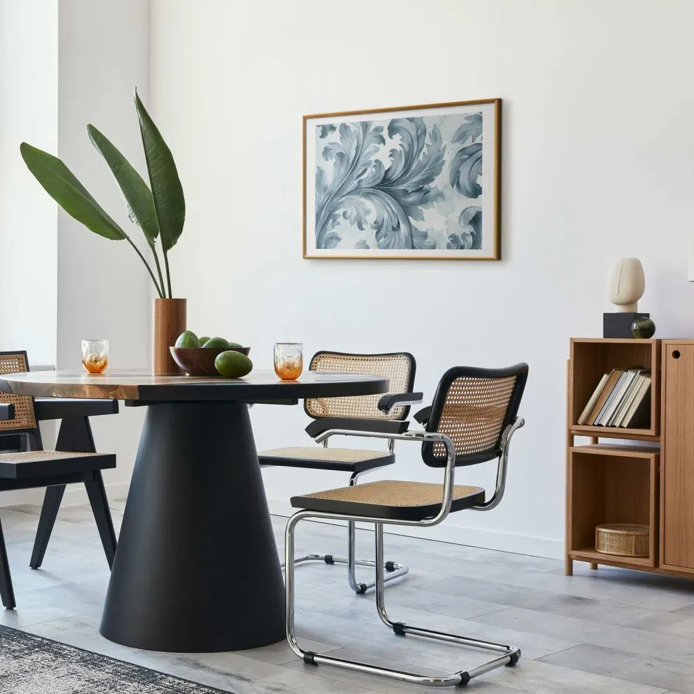 Plakat Kamienny ornament 60x40 cm z ramą złotą z marginesem | MIRAT.