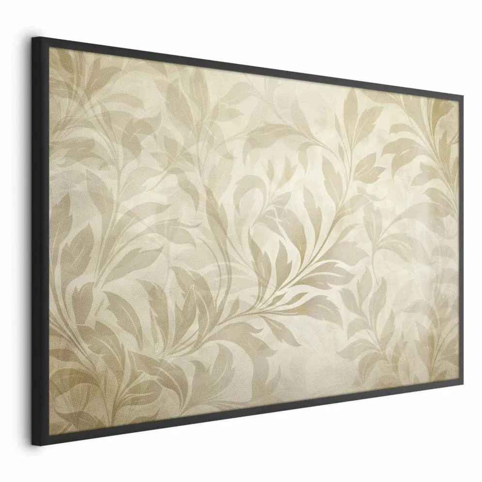 Plakat Piaskowe listki 42x29,7 cm z ramą czarną bez marginesu | MIRAT.