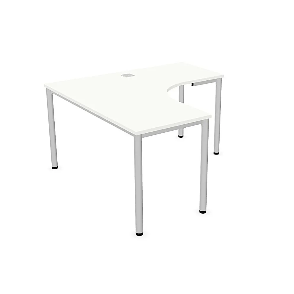 Biurko narożne EASY SPACE I-LEG LS 140x140cm białe do pracy I sklep meblowy MIRAT.
