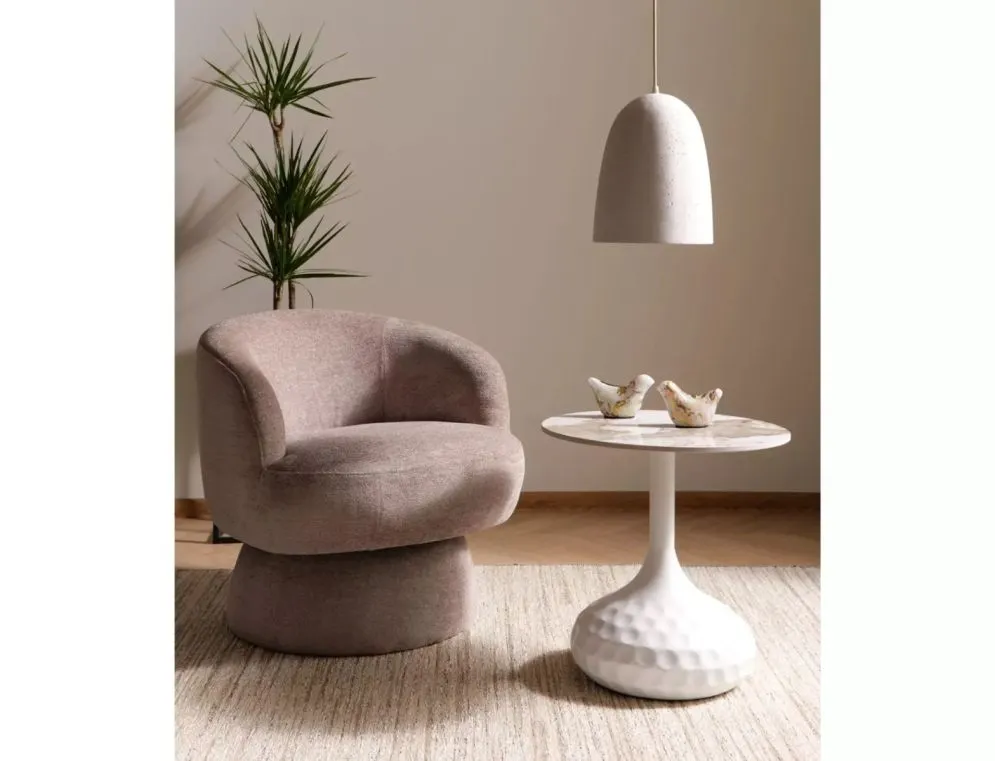 Stolik kawowy Salo B 50 cm biały marmur | MIRAT styl LOFT
