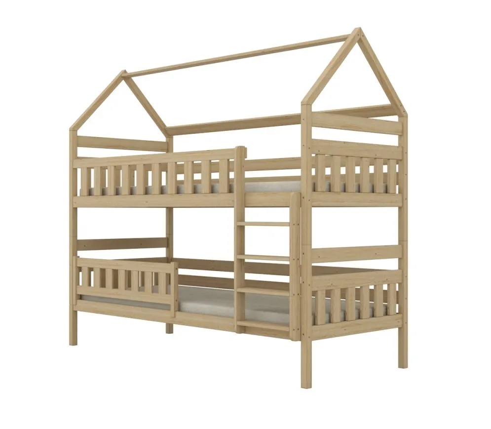 Solidne łóżko piętrowe domek FELIKS 180x80 sosna lakierowana trzyosobowe I sklep meblowy MIRAT. styl SKANDYNAWSKI kolekcja FELIKS