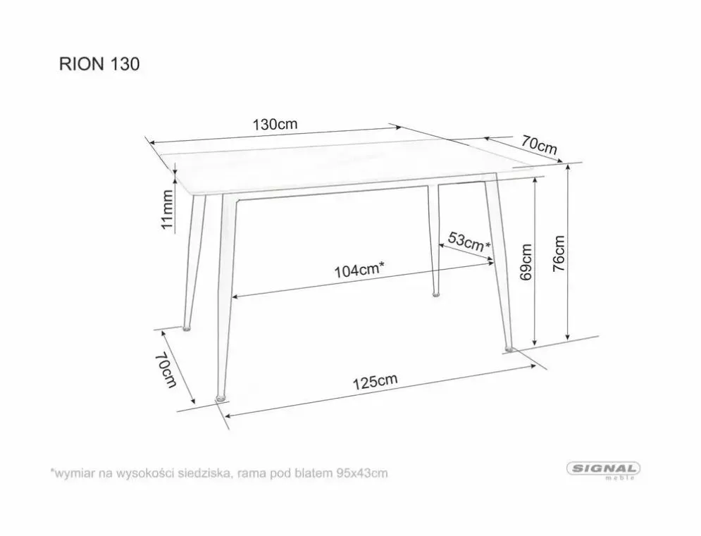 Stół ceramiczny Rion w czarnym marmurze 130x70 cm|MIRAT styl LOFT