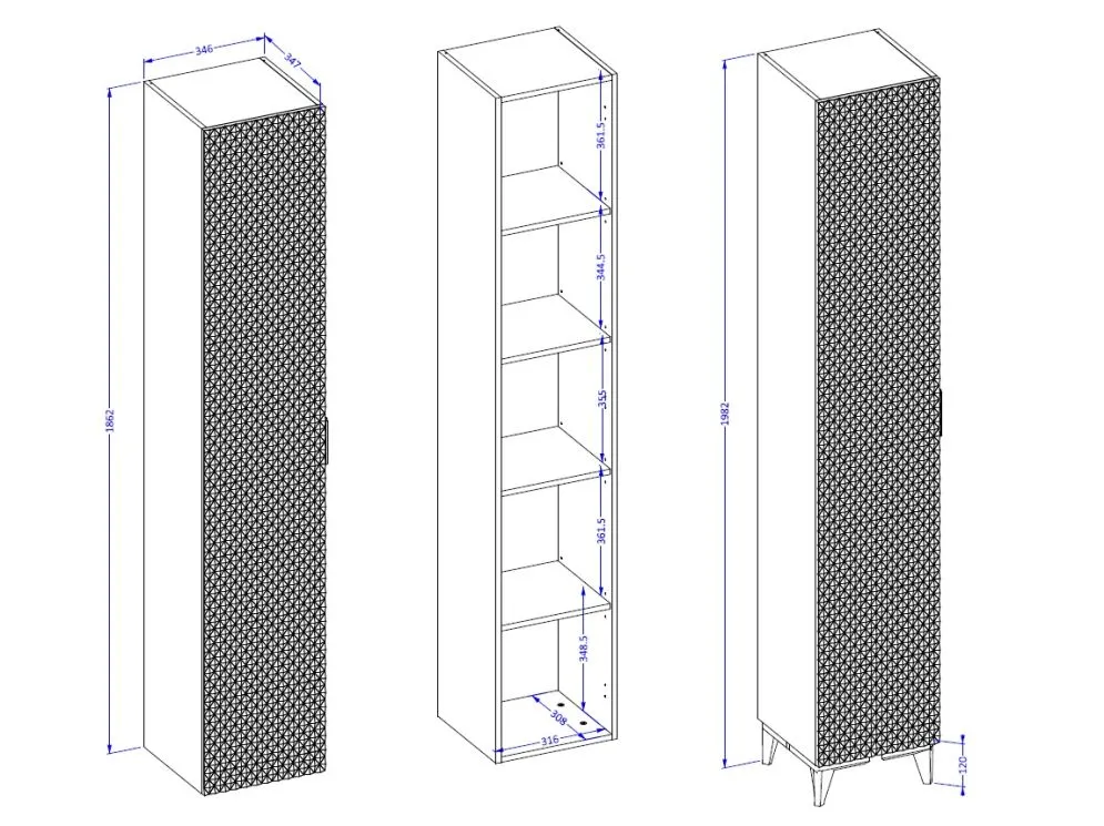 Szafka łazienkowa LAURA 1D 35 cm czarna mat wysoka I sklep meblowy MIRAT. styl GLAMOUR kolekcja LAURA-HEL