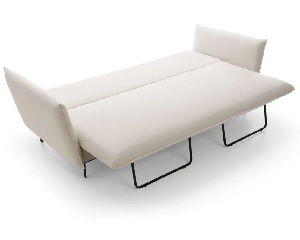 Sofa rozkładana BOSS kremowa na metalowych nogach  I sklep meblowy MIRAT.