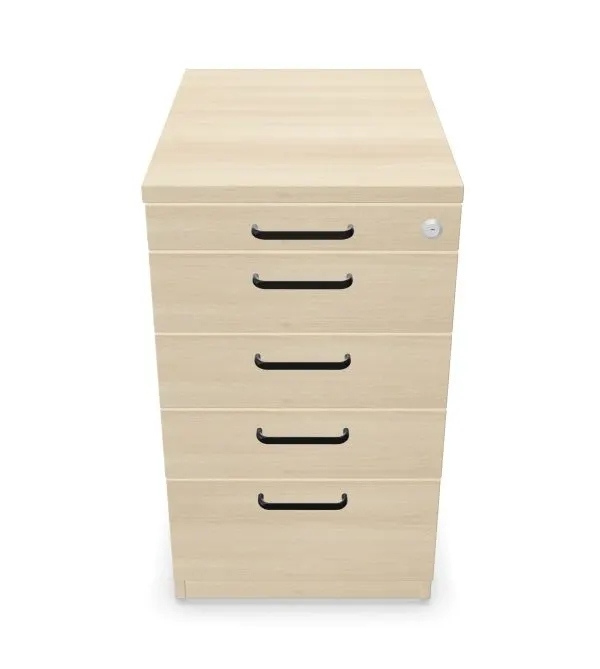 Kontenerek biurowy EASY SPACE 4D PB 43cm akacjowy zamykany I sklep meblowy MIRAT. styl SKANDYNAWSKI