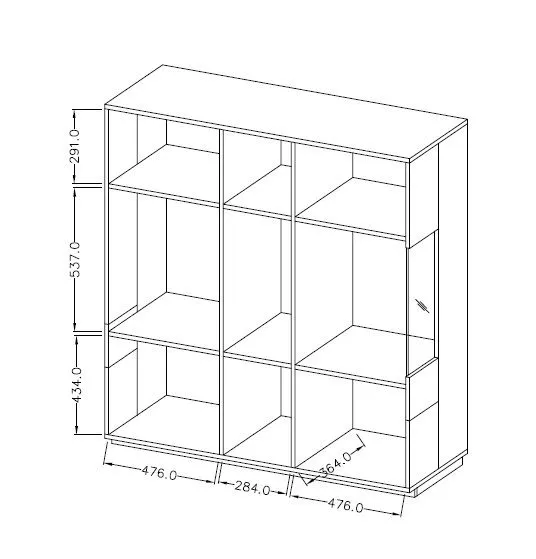 Witryna niska SILKE 3D 130cm biały połysk/dąb wotan szeroka I sklep meblowy MIRAT. styl SKANDYNAWSKI