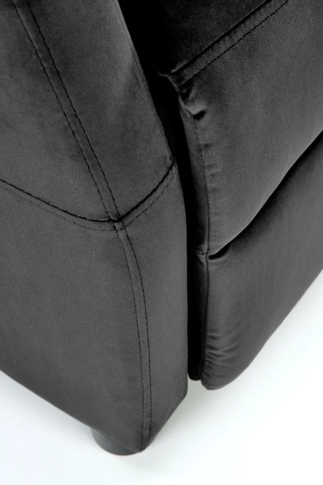 Fotel FELIPE 2 VELVET czarny z funkcją relaks | MIRAT. styl LOFT