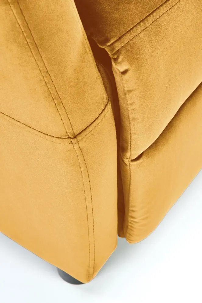 Fotel wypoczynkowy FELIPE 2 VELVET musztardowy rozkładany | MIRAT. styl LOFT
