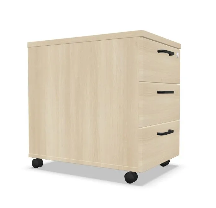 Kontenerek biurowy EASY SPACE MOB akacjowy na kółkach I sklep meblowy MIRAT. styl SKANDYNAWSKI