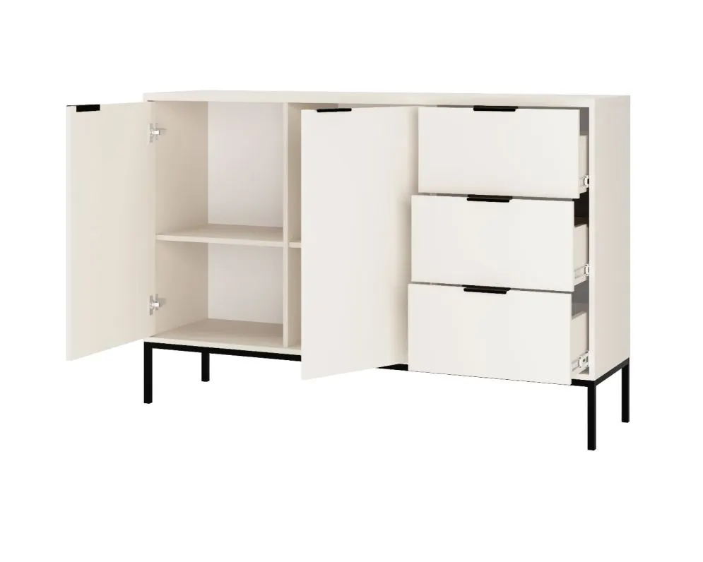 Komoda AUSTIN 150 biała/czarna I sklep meblowy MIRAT. styl GLAMOUR kolekcja AUSTIN