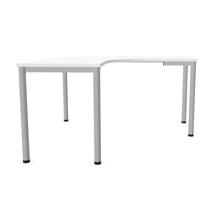 Biurko narożne EASY SPACE I-LEG LS 140x140cm białe do pracy I sklep meblowy MIRAT.